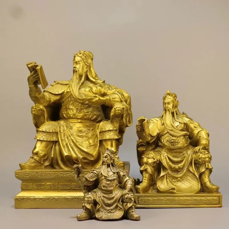 All-brass Guan Gong statue for reading books, Guan Gong at Night Reading, Spring and Autumn, shop, company, home decoration, ope