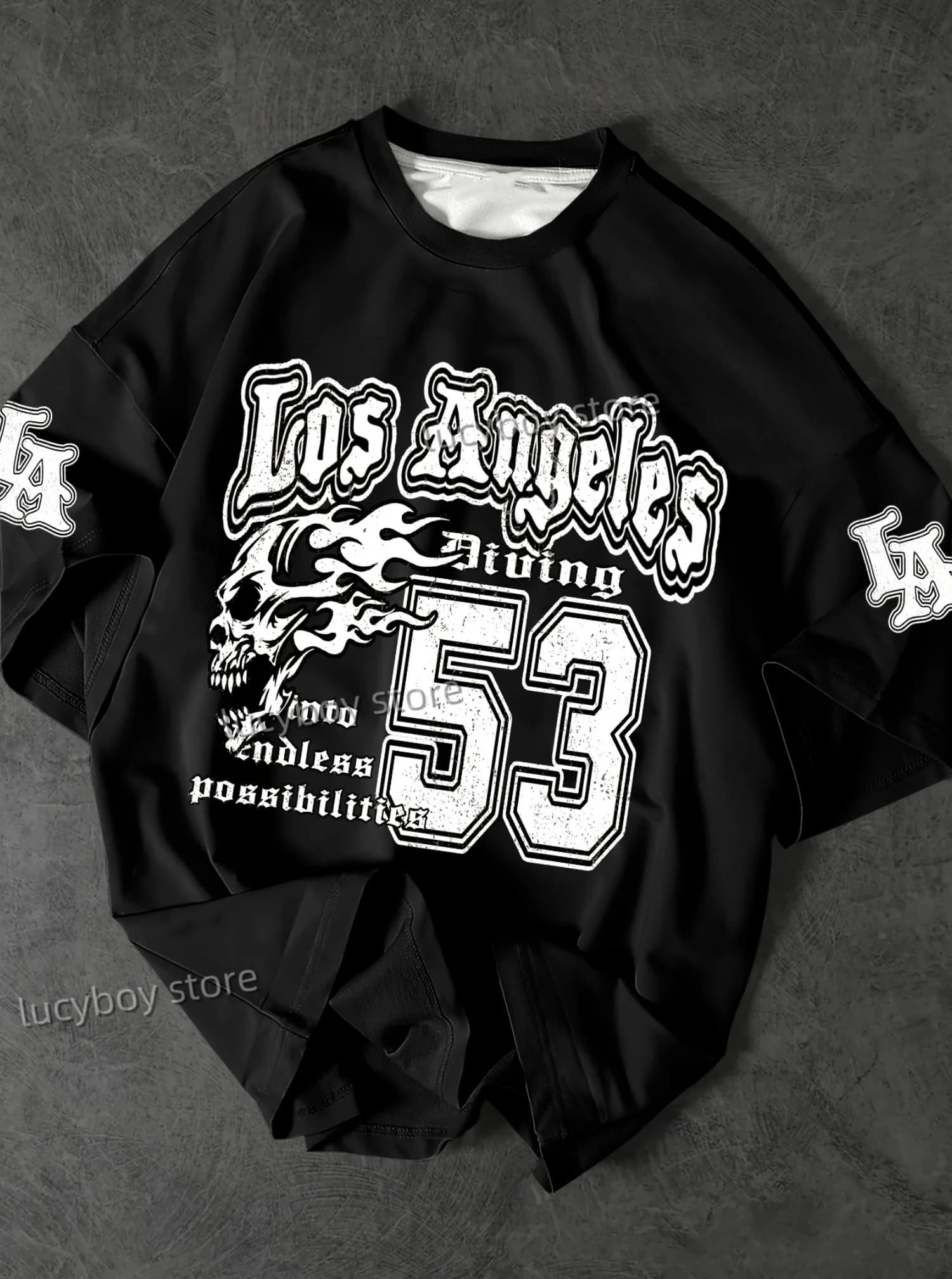 summer Man Short Sleeves Sport  Baseball Jerseys Number 53 Los Angeles Print Mens T-Shirt   Oversize 6colors Tees Men Clothes