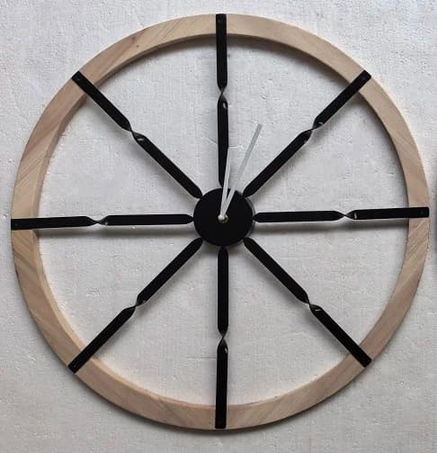 &c 61CM Large Wooden Modern Creative Iron Art Simple Design Bedroom Wall Hanging Clock Decoration Watch Wholesale Dropshipping