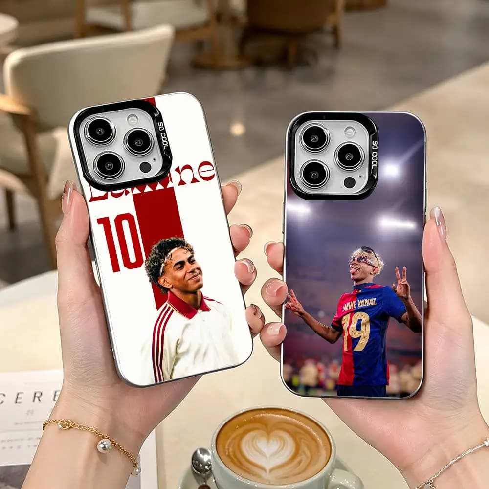 rising star Lamine Yamal gift Phone Case For iPhone 17,16,15,14,13,12,11 Plus,Pro Max,XS,Colored Silver Plated Inside Cover