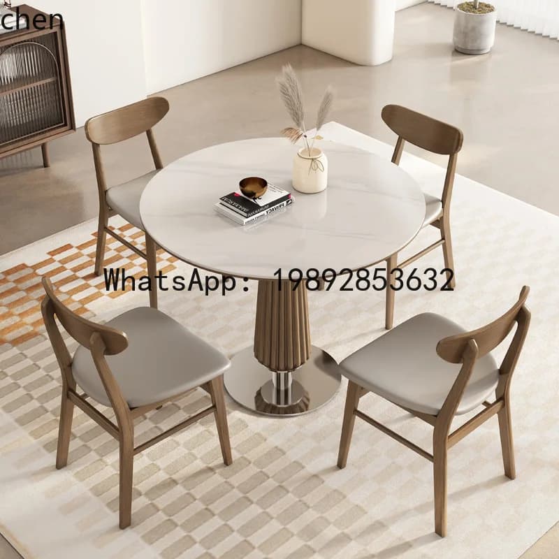 solid wood negotiation table and chair combination simple modern balcony leisure table sky ruler round table