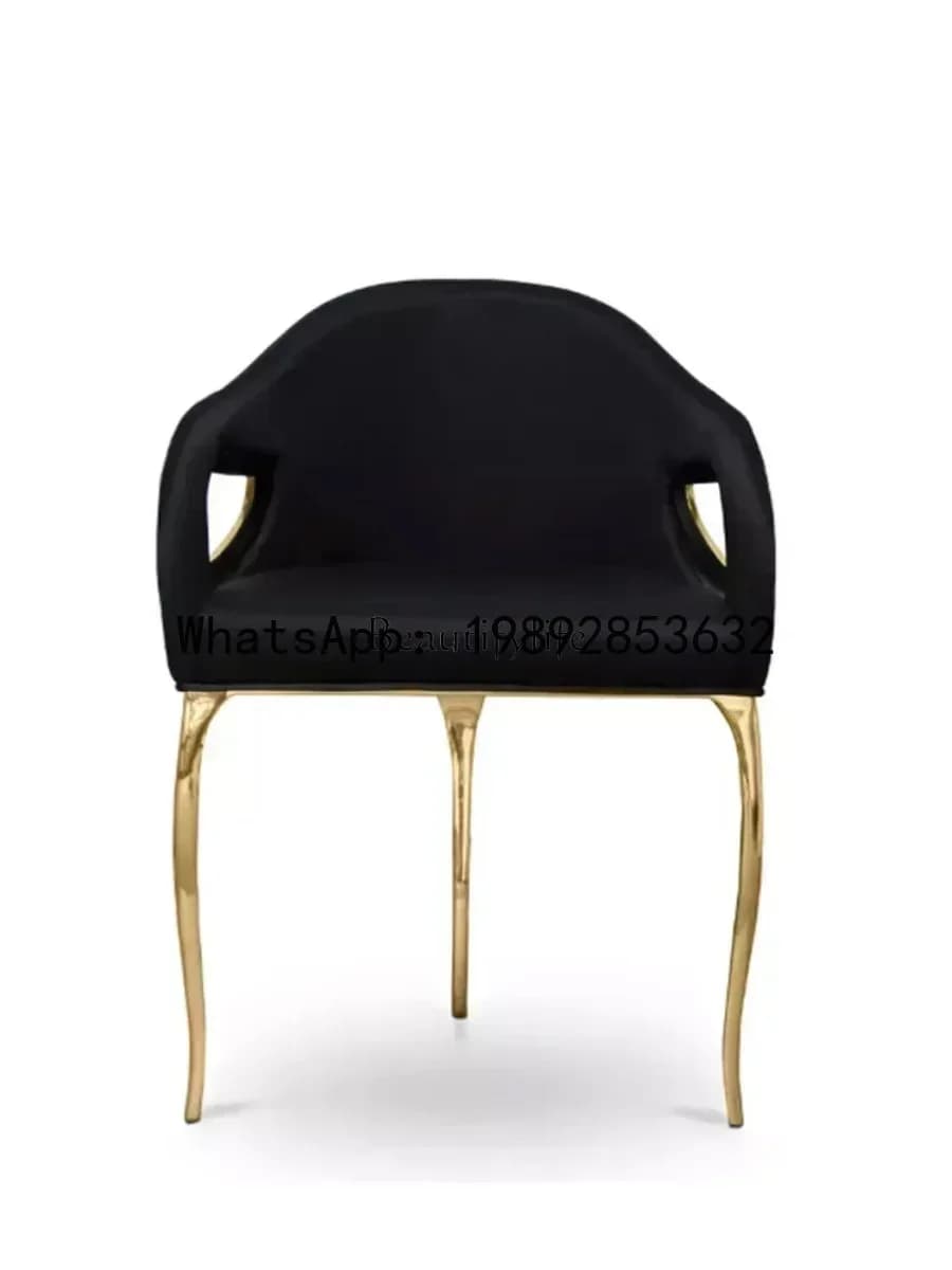 luxury high-end home dining chair Modern simple single flannel back chair