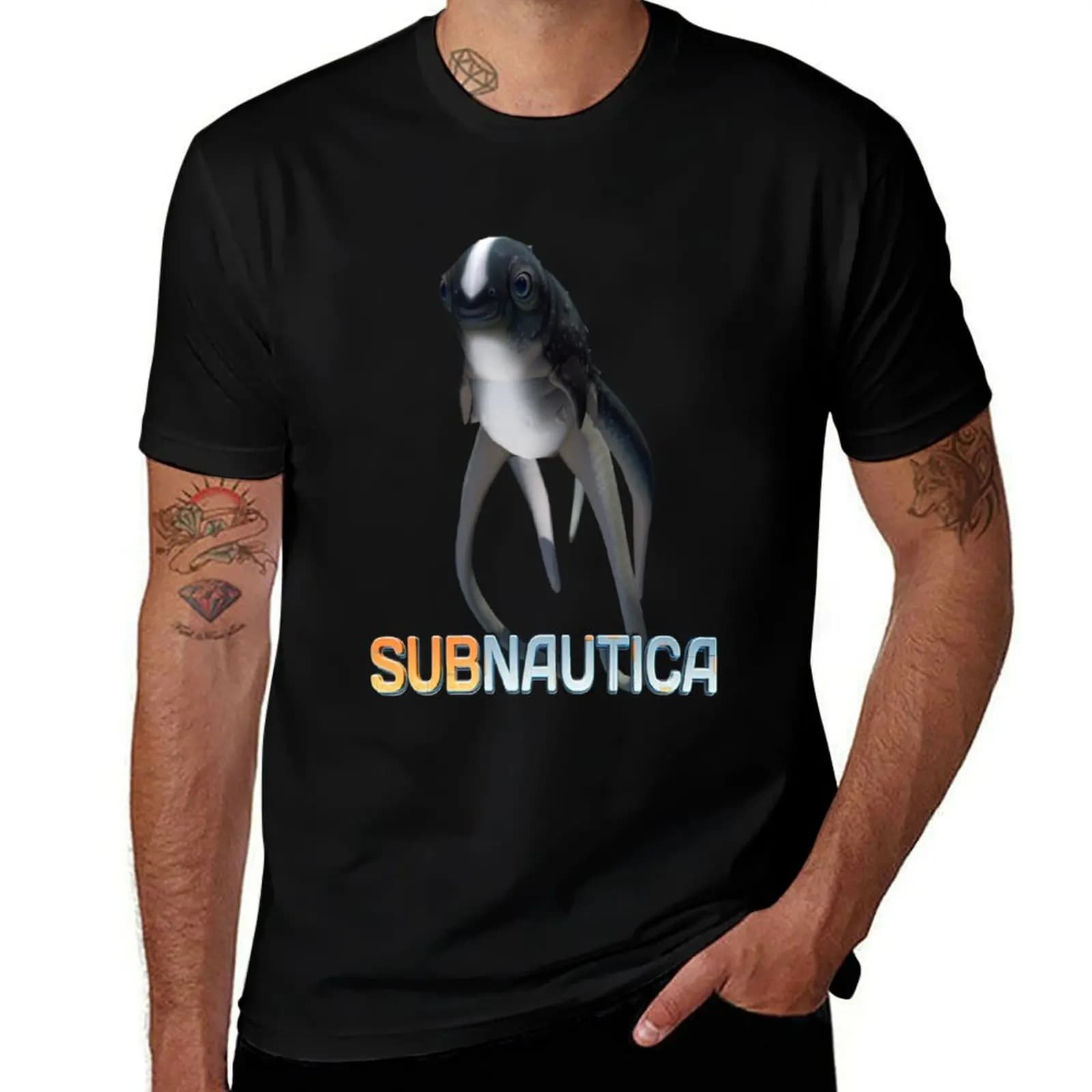Subnautica - Cuddlefish With Logo T-Shirt Big and Tall Loose Fit T-Shirt