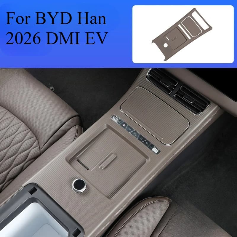 For BYD Han 2026 DMI EV Center Console Cup Holder Mat Silicone Insert Set Non-Slip Protective Pad Interior Car Accessories