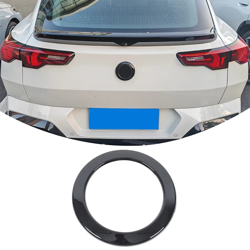 For BMW X2 U10 2024 2025 2026 ABS Carbon Fiber/Black Car Rear Badge Logo Emblem Ring Trunk Decorative Cover Car Accessories
