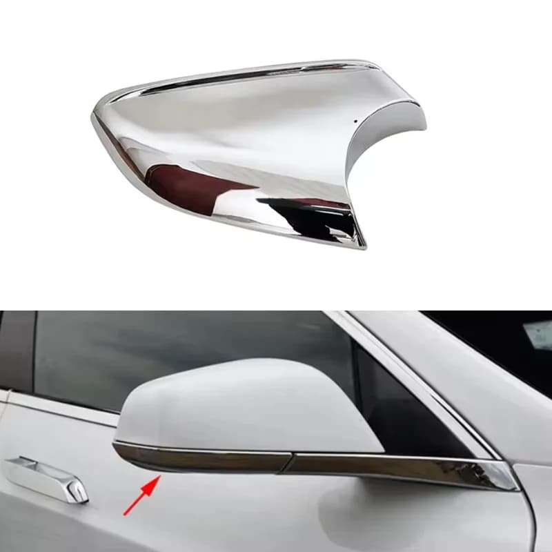 1pcs For Tesla Model S 2014-2021 Silver Chrome Car Side Door Wing Cover Rear View Mirror Lower Housing Holder caps Replacement