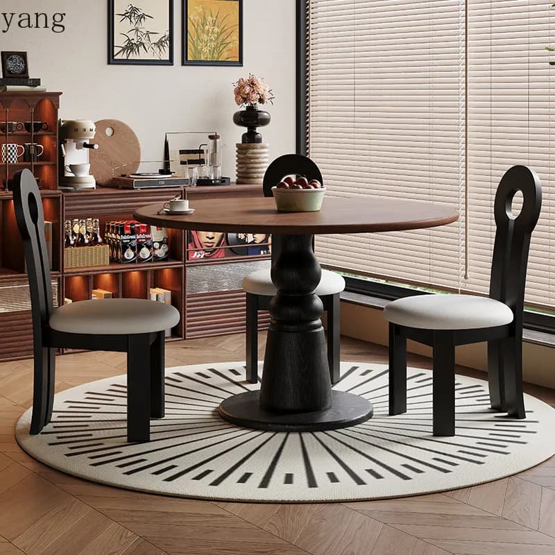 LHM  household small apartment light luxury simple high-end French retro round table