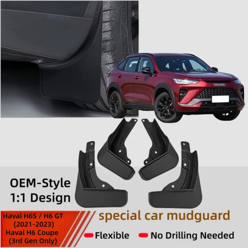 4Pcs Mud Flaps Splash Guards For Haval H6 GT H6S 3rd Gen 2021-2023 Front Rear Fender Mudguards Auto Styling Car Accessories