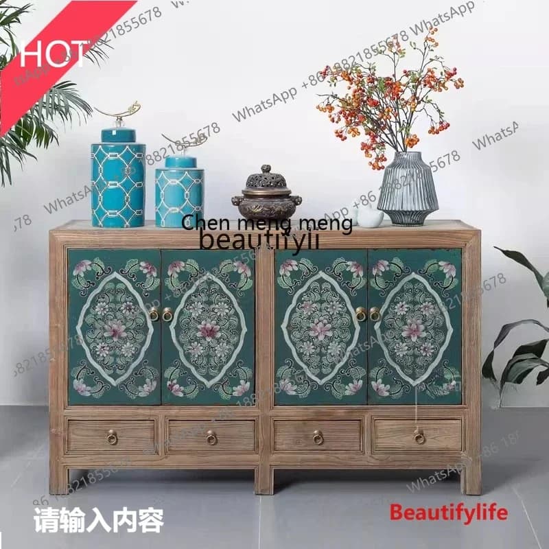 cn8350 ss the entrance cabinet is simple and antique, and the painted storage foyer cabinet is for home storage