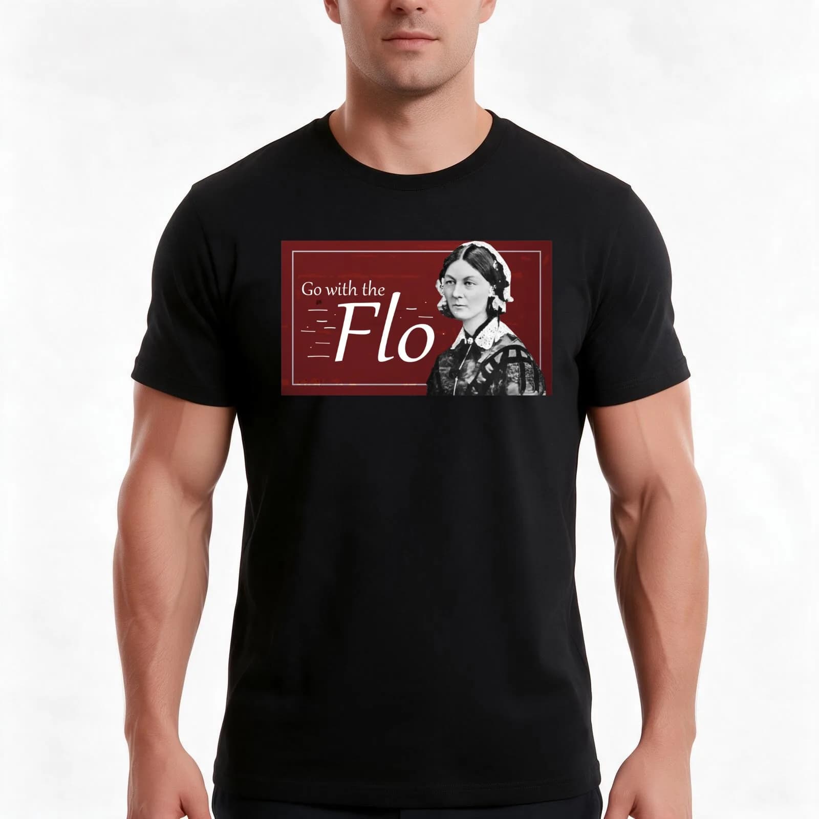 Go with the Flo Florence Nightingale T-Shirt, Summer Casual Cotton Tee, Oversized Streetwear Tops, Vintage Graphic Print