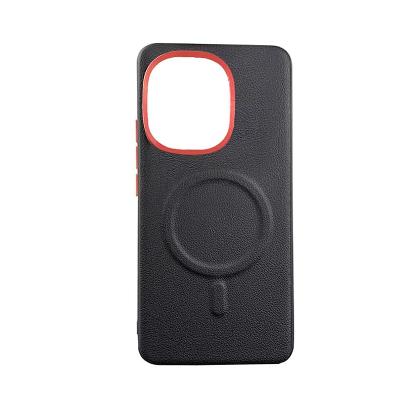 Leather Case For OnePlus 13S 1+ 13T Magsafe Metal Aluminum Alloy Lens Frame Protection Anti-slip Grip Plain Vegan Leather Cover