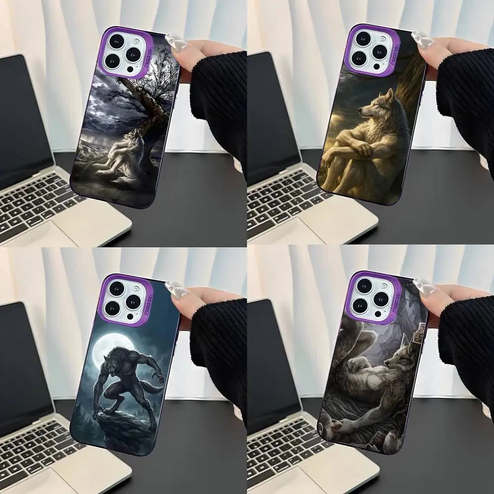 Alpha Sigma Wolf Cool For iPhone 17,16,15,14,13,12,11,Mini,Pro,E,SE4,XS,MAX Purple Shockproof Candy Matte Cover