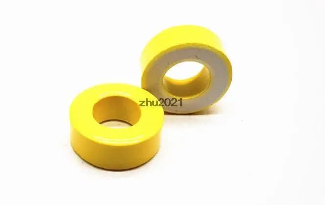 2 Pieces Yellow White Iron Core 27mm x 14mm x 11mm Ferrite Rings Toroid
