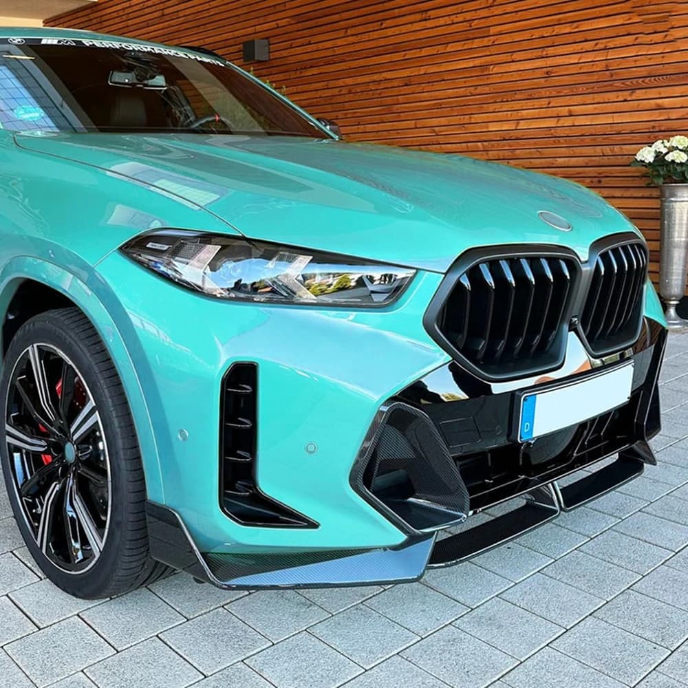FOR BMW X6 G06 LCI M Sport Car Front Bumper Lip Spoiler Splitter Diffuser Exterior Decoration By ABS Gloss Black 2023