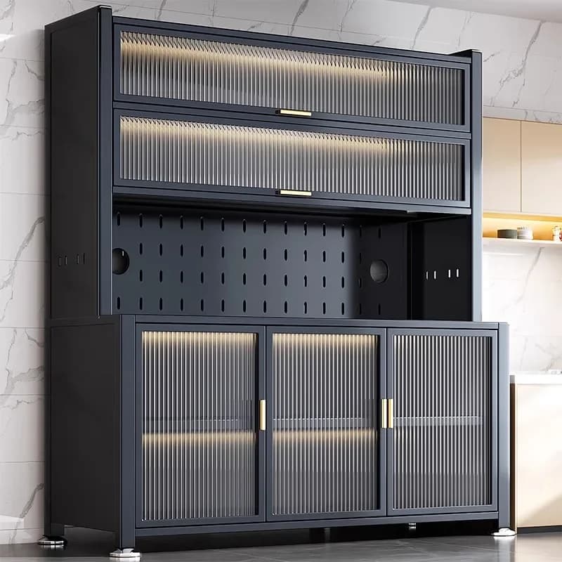 Modern Shelves Kitchen Cabinets Complete Storage Nordic Steel Kitchen Cabinets Metal Tall Luxury Muebles De Cocina Furniture