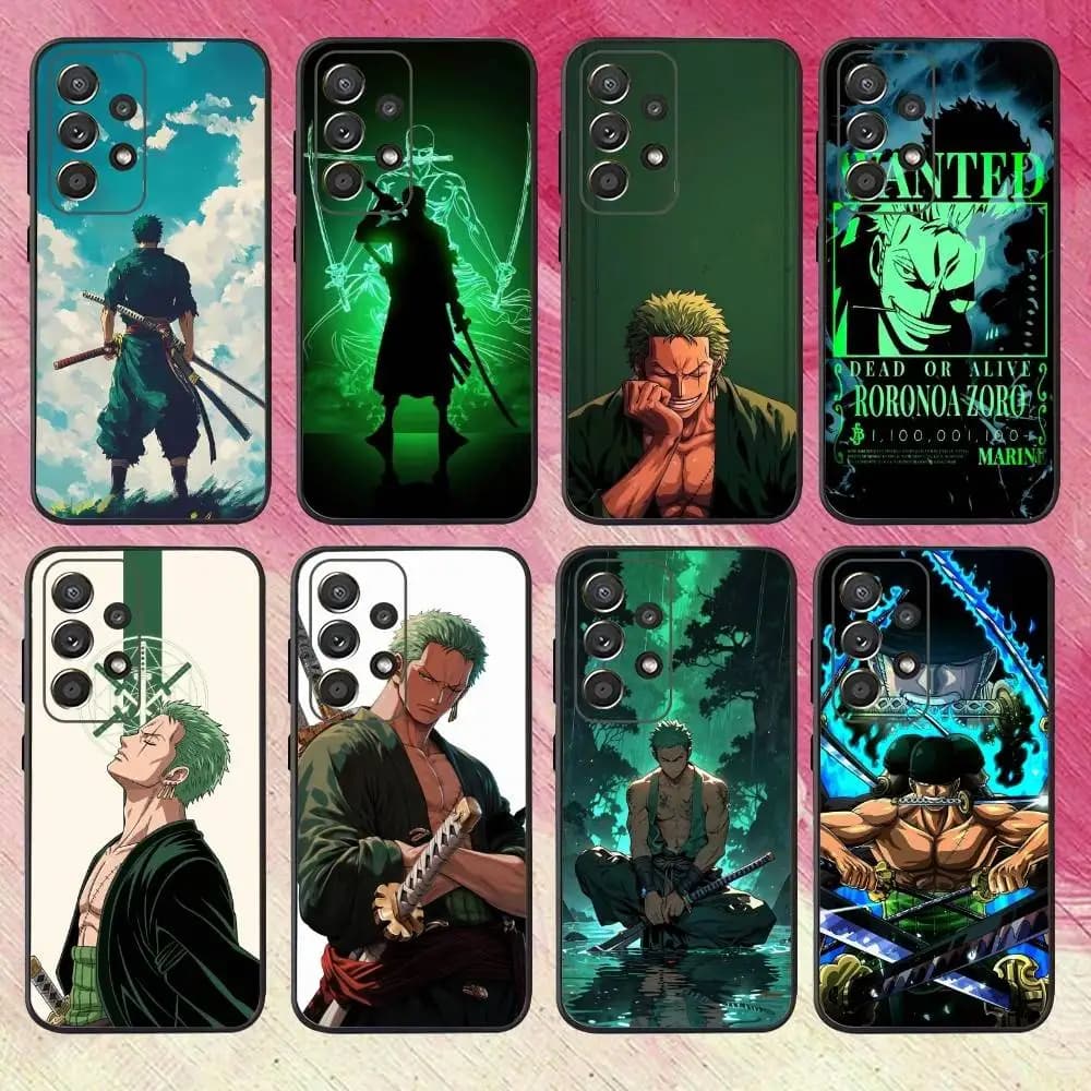 Anime One P-Pieces Z-Zoro Phone Case For Samsung S25,S24,S21,S22,S23,S30,Ultra,S20,Plus,Fe,Lite,Note,10,9,5G Black Cover