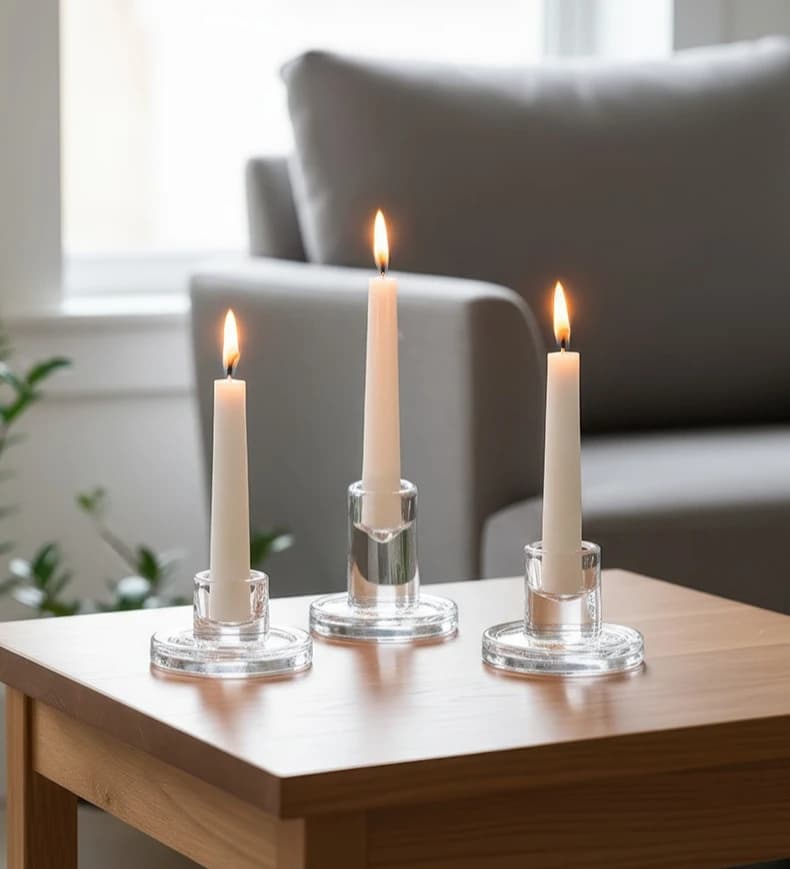 3PCS 6PCS 8PCS 10PCS Clear Glass Candlestick Holders:For Table Centerpiece Decoration for Wedding Parties Candles Supports Stick