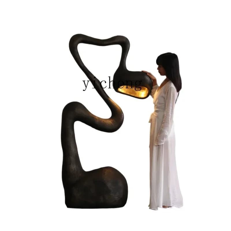 B1 medieval floor-to-ceiling gallery sculpture living room art atmosphere wabi-sabi wind B & B ornament