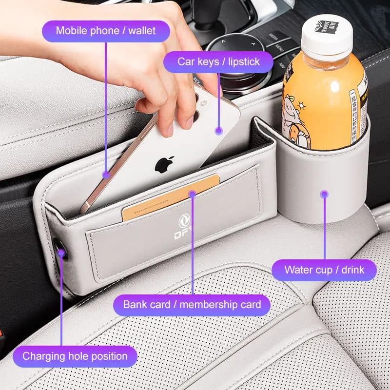 Leather Car Seat Sewn Gap Crevice Slot Storage Box Cup Holder Accessories For Dongfeng DFSK DFM Glory 560 580 330 370 360 IX5