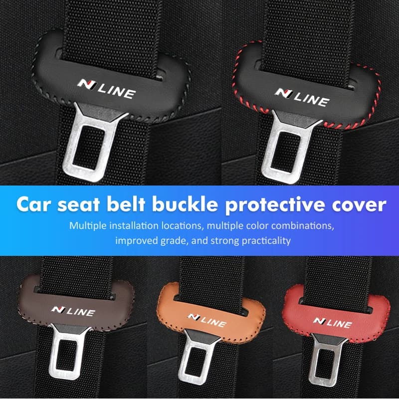 Universal Car Seat Belt Buckle Clip Protector Anti-Scratch Cover For Hyundai N Nline Tucson Kona Sonata Veloster i20 i30