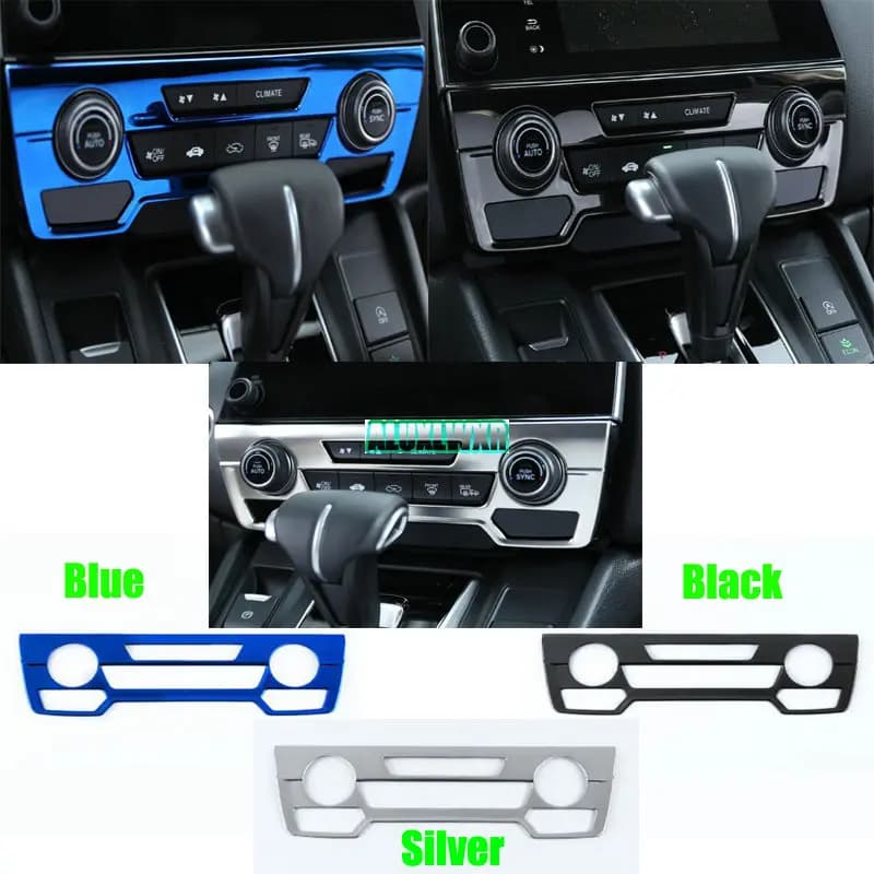 Car Stickers Air Conditioning Knobs Panels Cover Stickers Stainless Steel 2017 2018 2019 car Accessories for Honda CRV CR-V