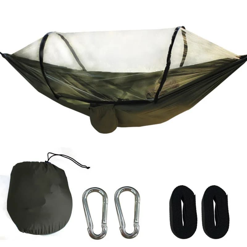 New automatic quick-opening mosquito net hammock single double outdoor  recreational mosquito-proof hammock camping awning