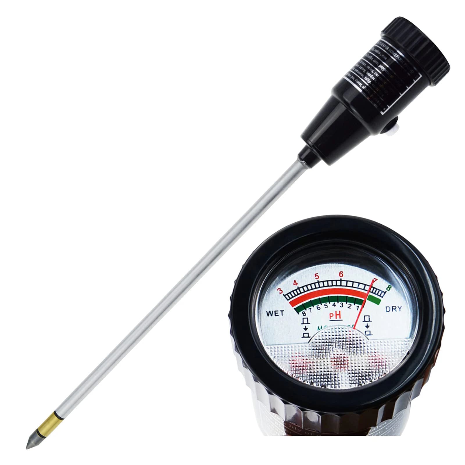 For ZD06 Soil PH Tester Soil Moisture Tester 295mm Electrode Waterproof Soil Tester