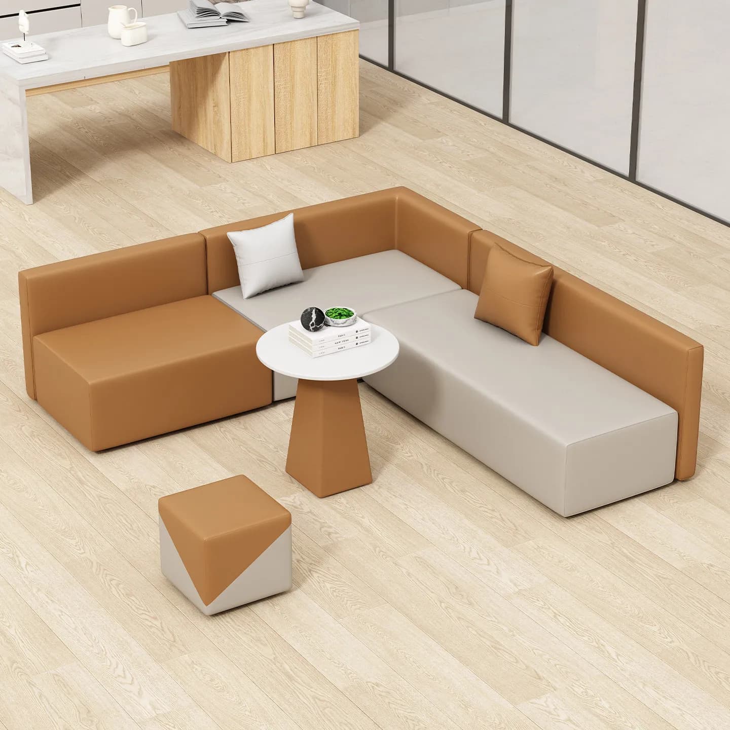 LMM Sales Office Rest Area Dental Clinic Corner Beauty Salon Reception Room Sofa Combination