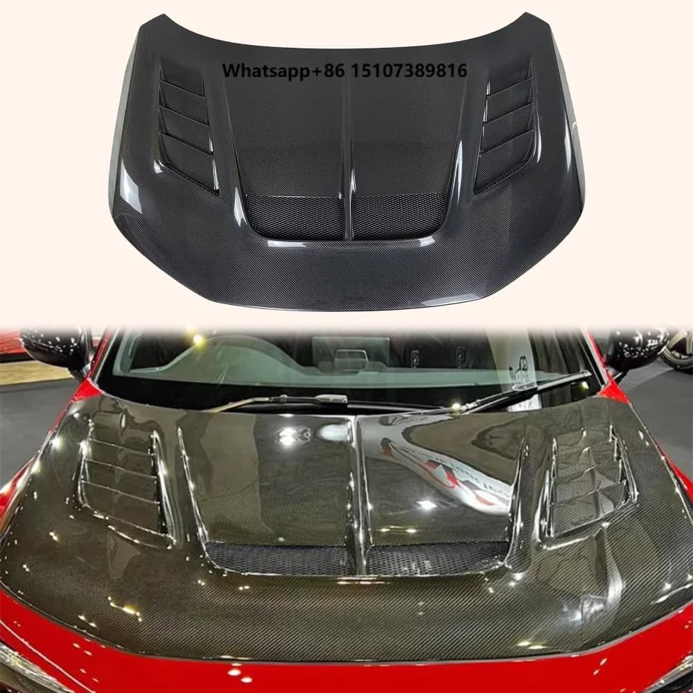For Civic FL5 23-06 Type R Carbon Fiber VS Style Front Bumper Vented Hood
