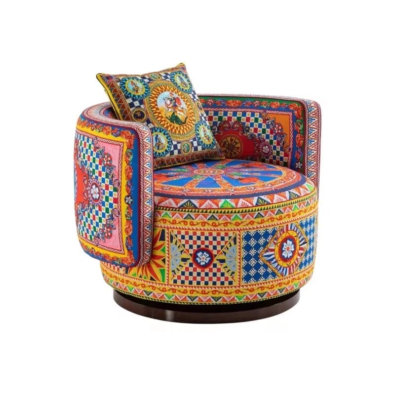 Premium Deluxe Semi-Round Single Sofa Chair, Modern Velvet Single Sofa Chair