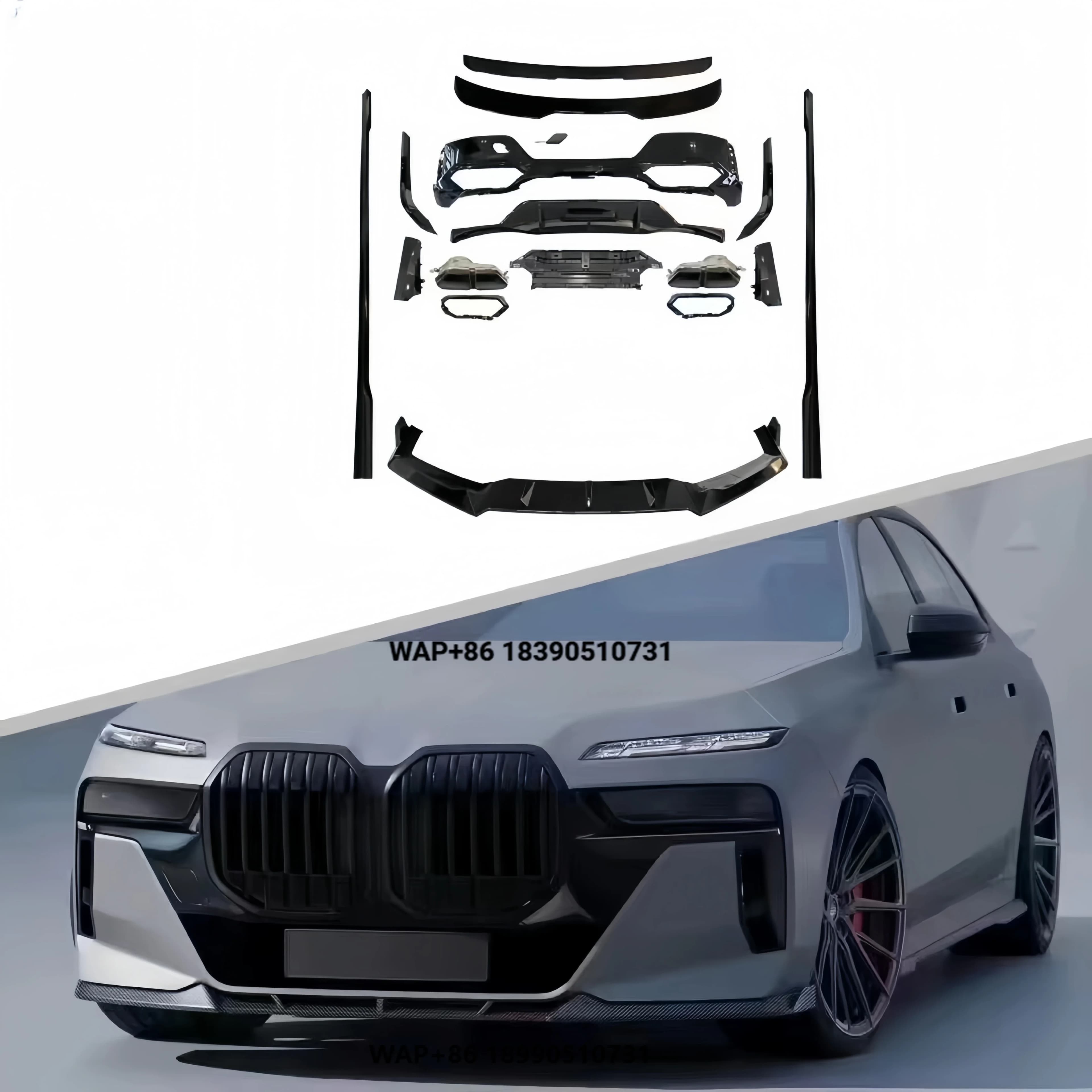 2023-2025 for 7 Series G70 M Sport 740i 750i 760i Body Kit Includes New Front Lip Rear Diffuser Side Skirts Exhaust Tips