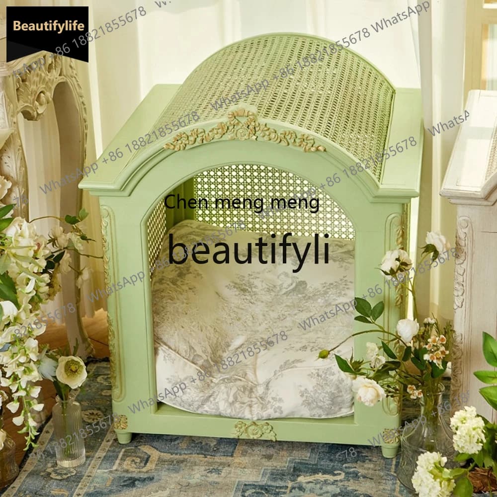 X  GG New Indoor Solid Wood Cat Dog House Villa Dog Cage Cat Cage Minimalist