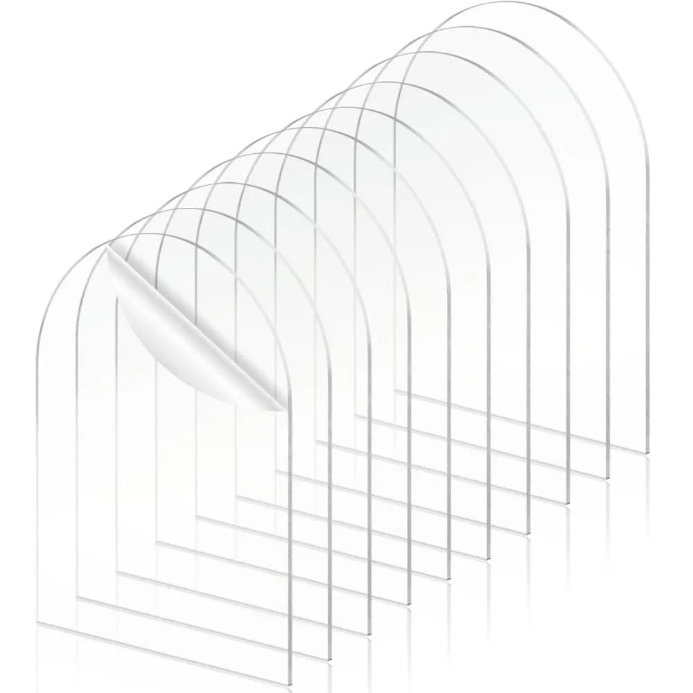 10 Clear Arch/Rectangular Acrylic Sheet Board for DIY Craft Signage Display Projects Picture Frame Wedding Place Card Decor Sign