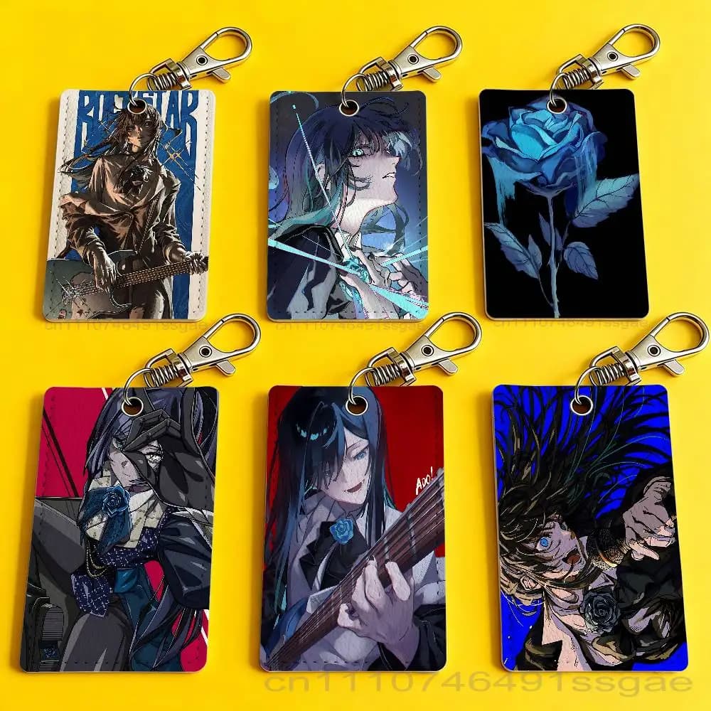 A-Ado Japanese Singer Card Holder Keychain Badge Holder Card Pass Hang Rope Lariat Lanyard for Key Rings Accessories Gift