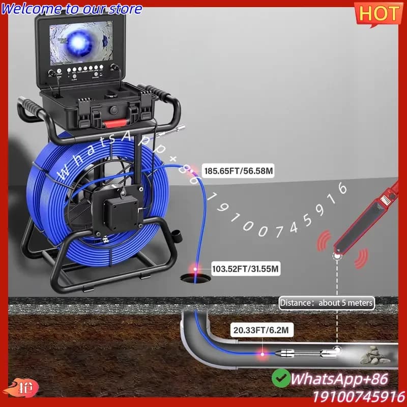 CE F928DJ-30M Dual-Camera Kit - 17mm/23mm Probes for 40-60mm+ Pipe Diameters