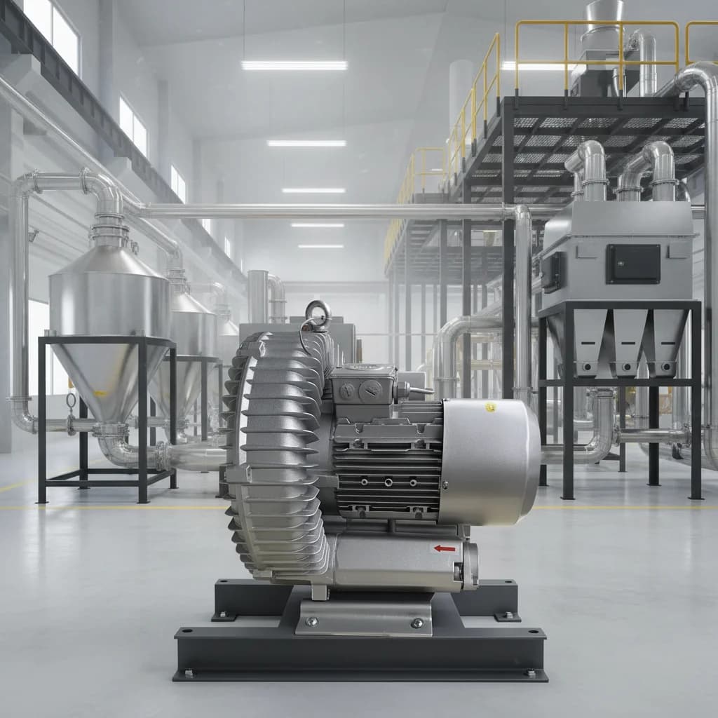 High Efficiency Side Channel Ring Regenerative Blower Vacuum Pump for Powder Transport