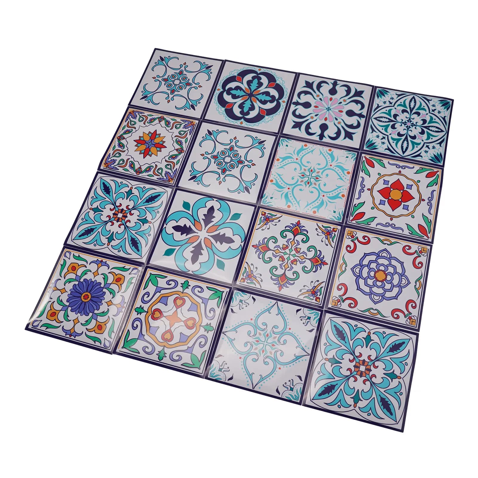Decals Tile Stickers Home Kitchen Simulation 24pcs Colored PVC Self-adhesive Stickers Tile Waterproof Bathroom