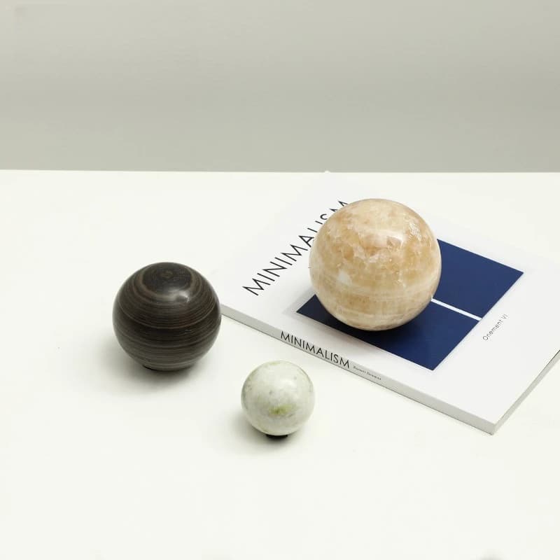 Modern minimalist geometric ball marble small ornament showroom office bookcase desktop, creative decoration