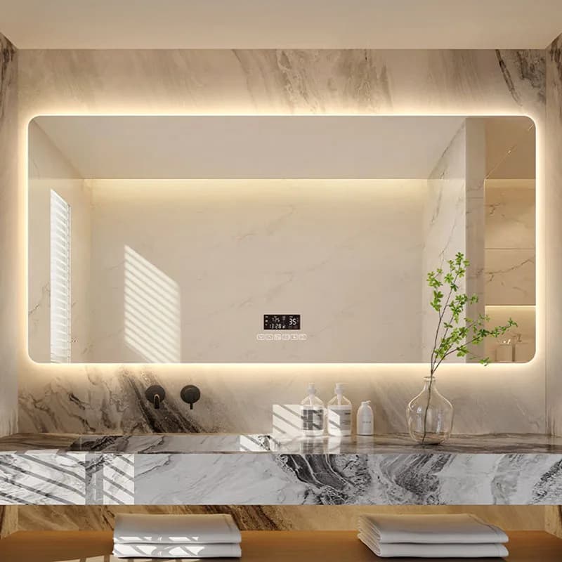 Rectangle Trendy Mirror Unique Creative Cheap Aesthetic Salon Save Space Safe Design Mirror Luxury Spiegel Wand Home Decoration