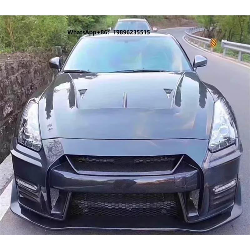 YG Style High Quality 3K Carbon Fiber Front Hood Cover New Condition for R35 Upgrade