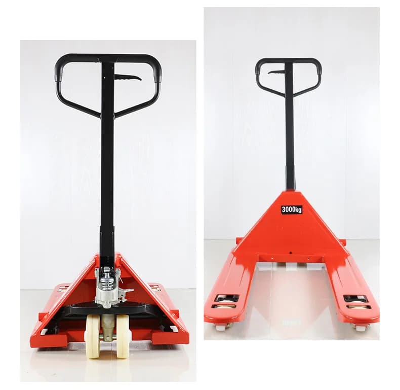 YJQ1 manual handling hydraulic transport truck, forklift, extended pallet lifting hand trailer