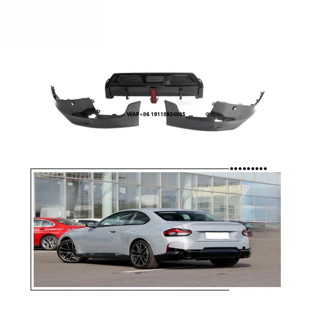 G42 Carbon Fiber Rear Bumper Diffuser Lip for B-MW 2 Series G42 M240i M Sport 2D 2022-2023 3pcs/set