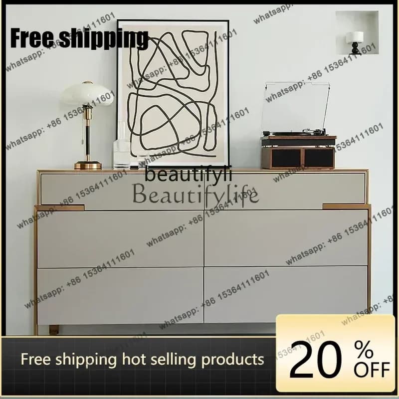 Factory CustomizationLight luxury entrance chest modern simple bedroom solid wood drawer living room decorative cabinet large ca