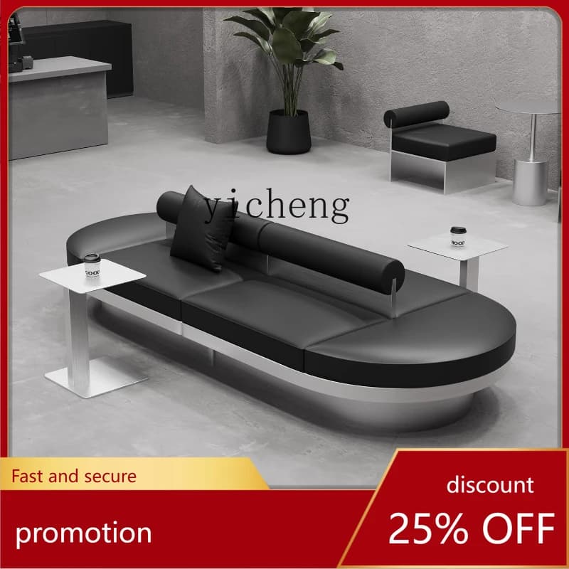 CZ Industrial Style Cafe Creative Double Sided Card Seat Sofa Club Resting Area Back to Back Stainless Steel Tables and Chairs
