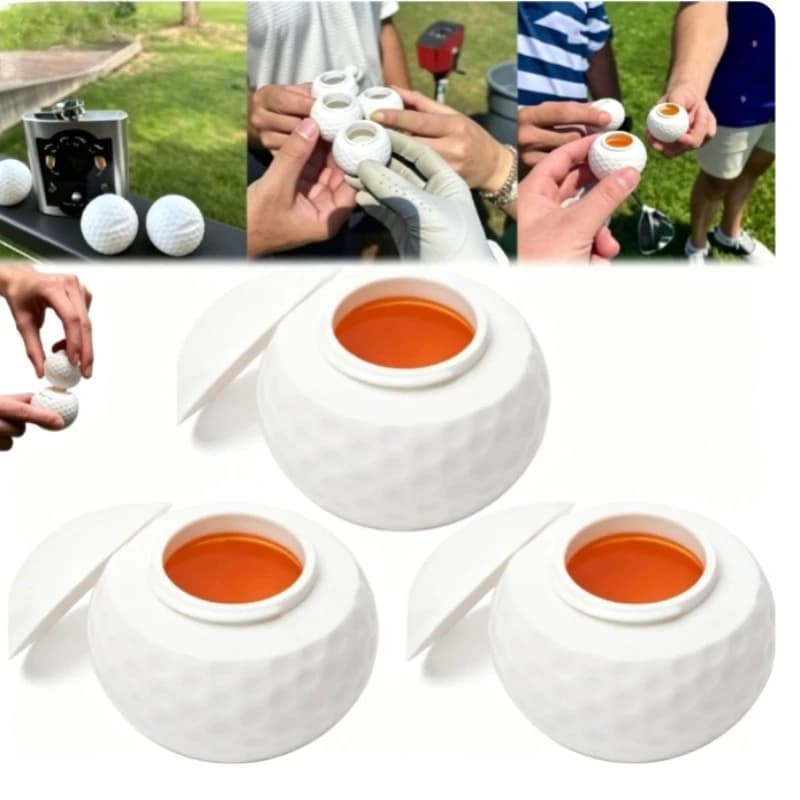Golf Ball Shaped Shot Glass – Creative Color Box Pack Novelty Drinking Cup for Party Gift Display