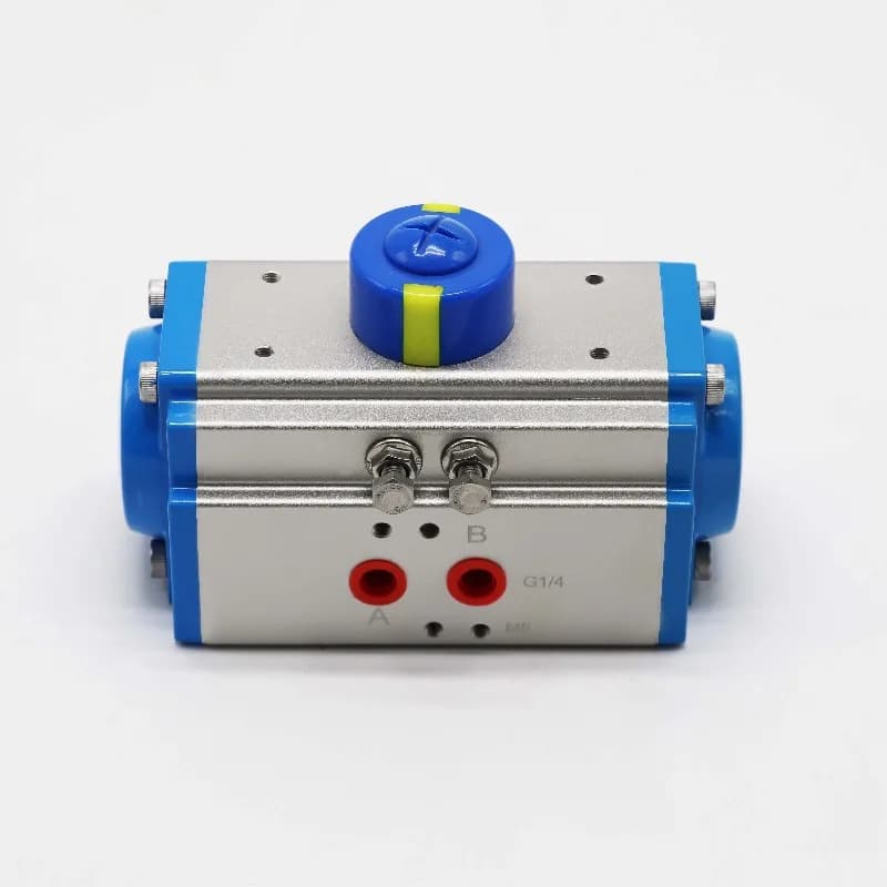 Single/Double Acting Pneumatic Actuator Blue 90 Degree Rotary Pneumatic Valve Actuator Ball Structure Air Control Spring Return