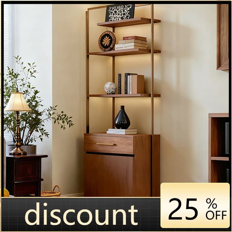 LH Solid Wood Bookshelf Simple Light Luxury Shelf Modern Multifunctional Decoration Cabinet