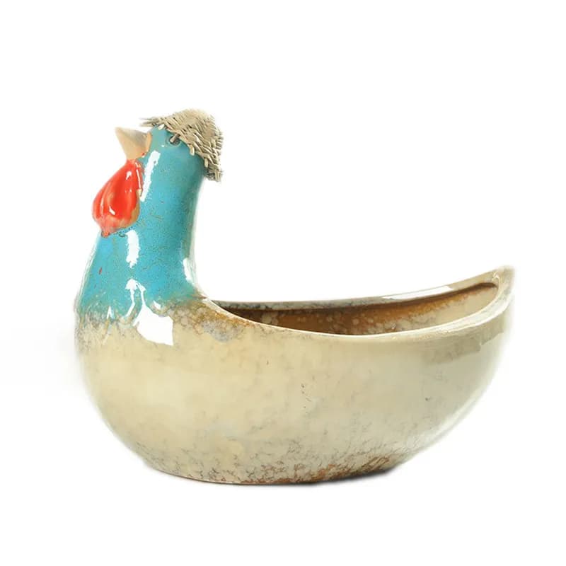 Succulent flower pot ceramic coarse pottery platter breathable large diameter