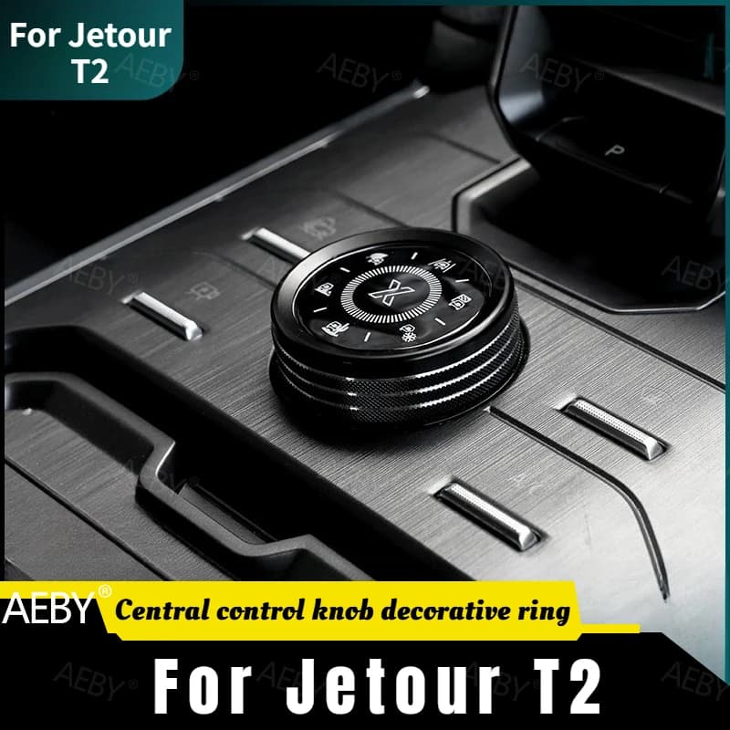 For Jetour T2 Knob Trim Ring Kit,Shift center control air outlet knob cover,Aluminum alloy anti-scratch wear,Car interior