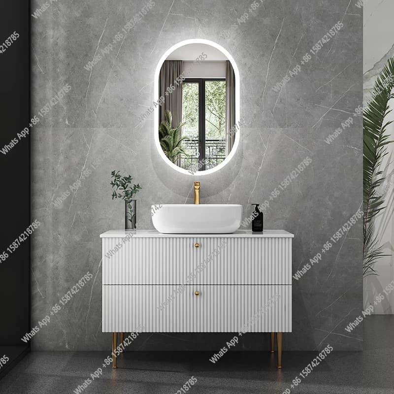 Bathroom Cabinet Combination Bathroom Light Luxury Slate Hand Wash Basin Modern Marble Bathroom Wash Cabinet
